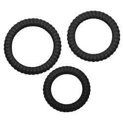 You2Toys Lot de 3 cockrings silicone Lust Noirs